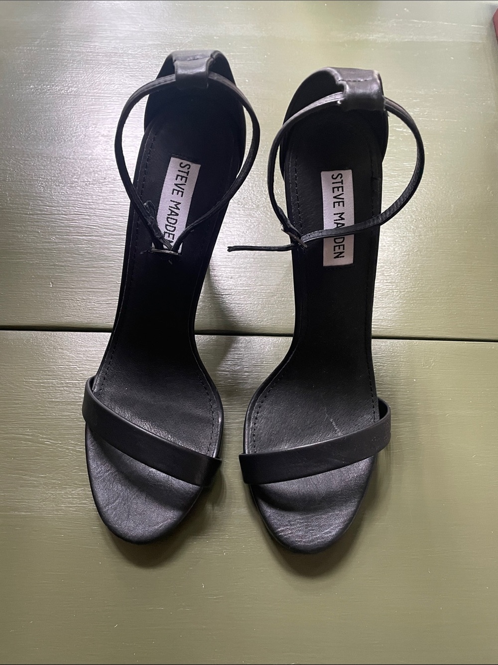 Steve Madden Black Strappy Open-Toe Heels